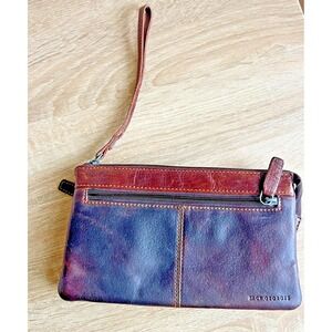 Jack Georges Leather Wallet/Credit Card Zippered Pouch Quiet Luxury Classic